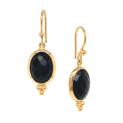 Gold Vermeil & Oval Black Onyx Drop Earrings