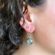 Sterling Silver Kite Shaped Blue Topaz Earrings - "Ocean Bleu"