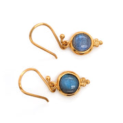 Accented Gold Vermeil Labradorite Drop Earrings - "Horizon Gleam"