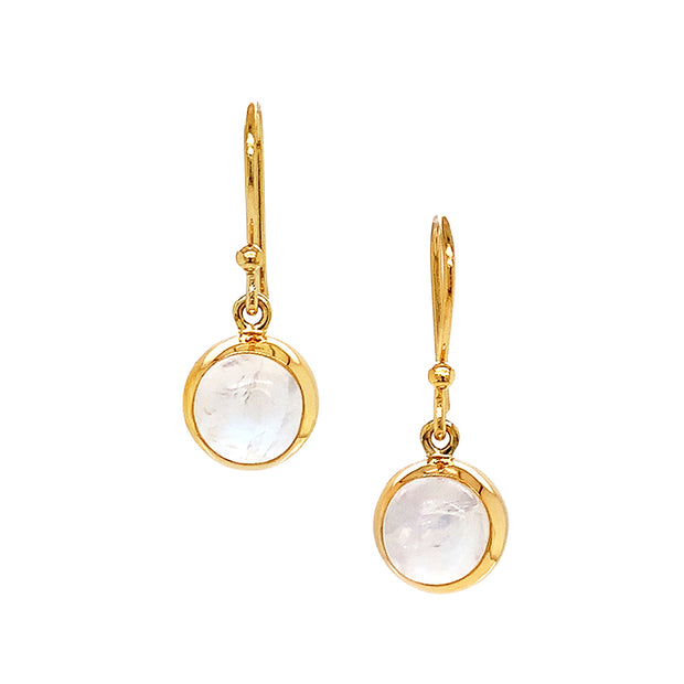 Gold Vermeil Small Moonstone Drop Earrings