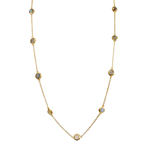 Gold Vermeil & Labradorite Station Necklace