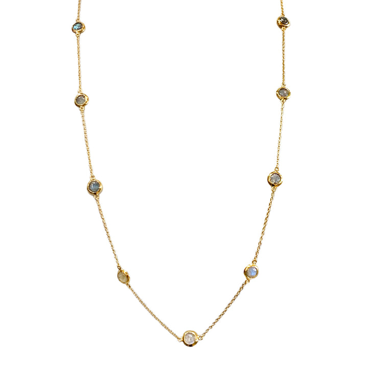 Gold Vermeil & Labradorite Station Necklace