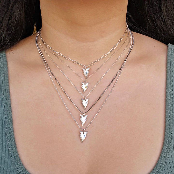Pink Montana Sapphire Sterling Silver Pendant - "Arrowhead"