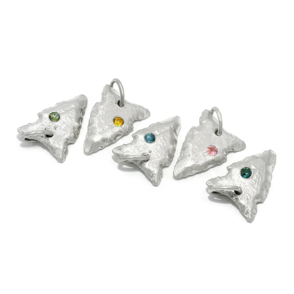 Pink Montana Sapphire Sterling Silver Pendant - "Arrowhead"