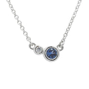 Diamond and Yogo Sapphire Necklace - "Winter's Star"