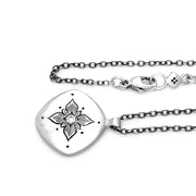 Diamond & Sterling Silver Necklace - "Lotus"