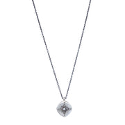 Diamond & Sterling Silver Necklace - "Lotus"