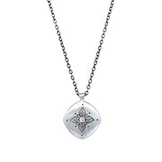 Diamond & Sterling Silver Necklace - "Lotus"