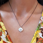 Diamond & Sterling Silver Necklace - "Lotus"