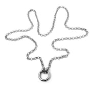 Sterling Silver Ring Clasp Chain - "Tether"