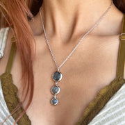 Labradorite Necklace - "Drops of Silver and Mystery"