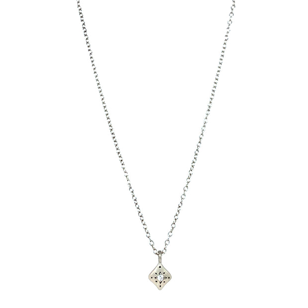 Diamond and Sterling Silver Necklace - "Night Charm"