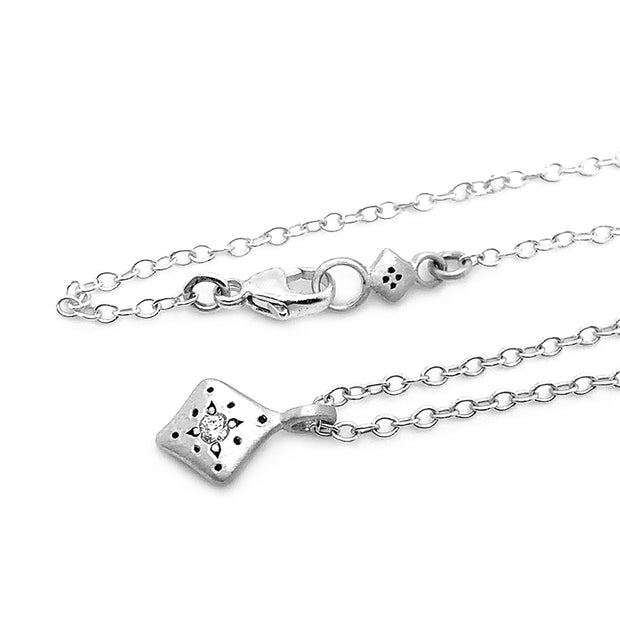 Diamond and Sterling Silver Necklace - "Night Charm"