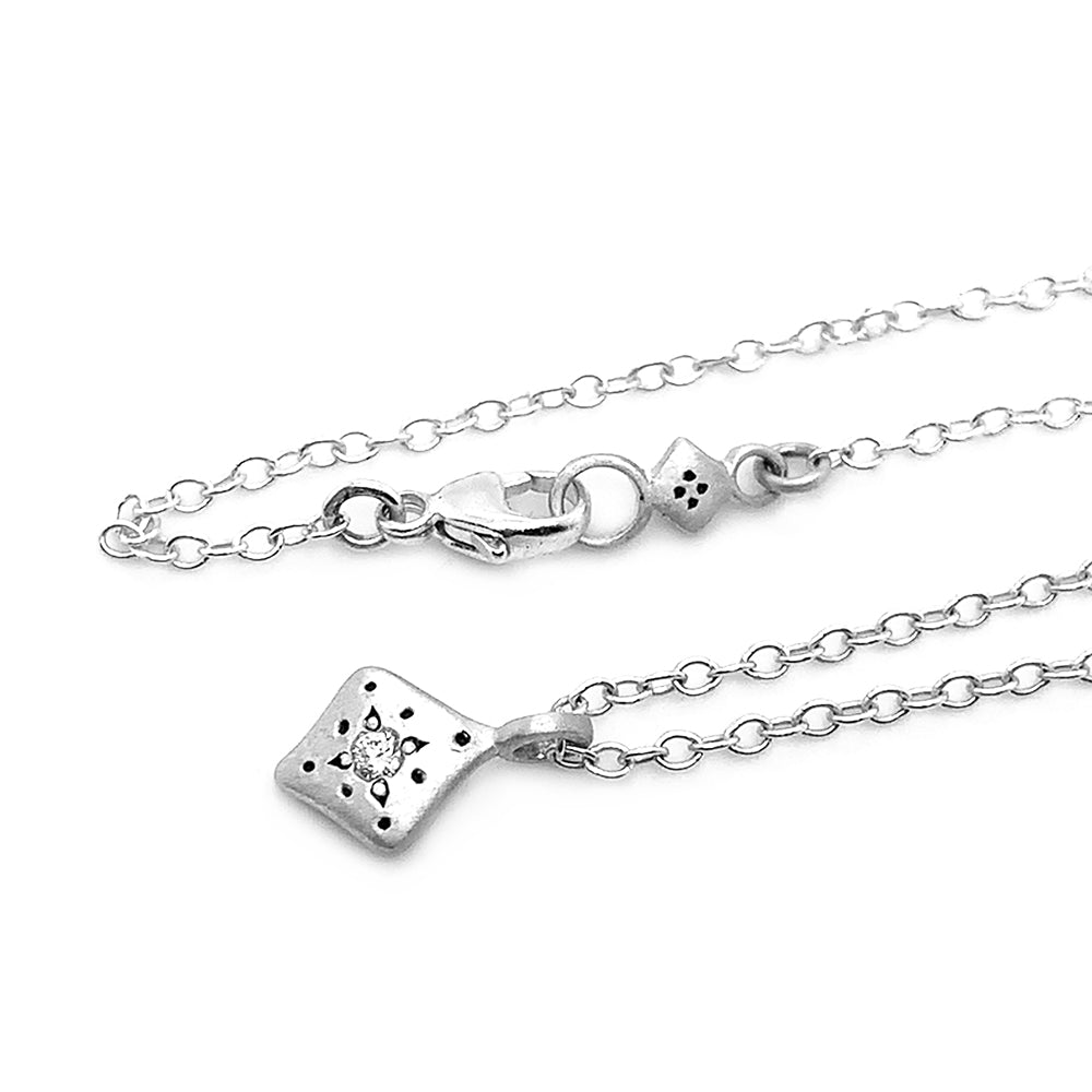 Diamond & Sterling Silver Necklace - "Night Charm"
