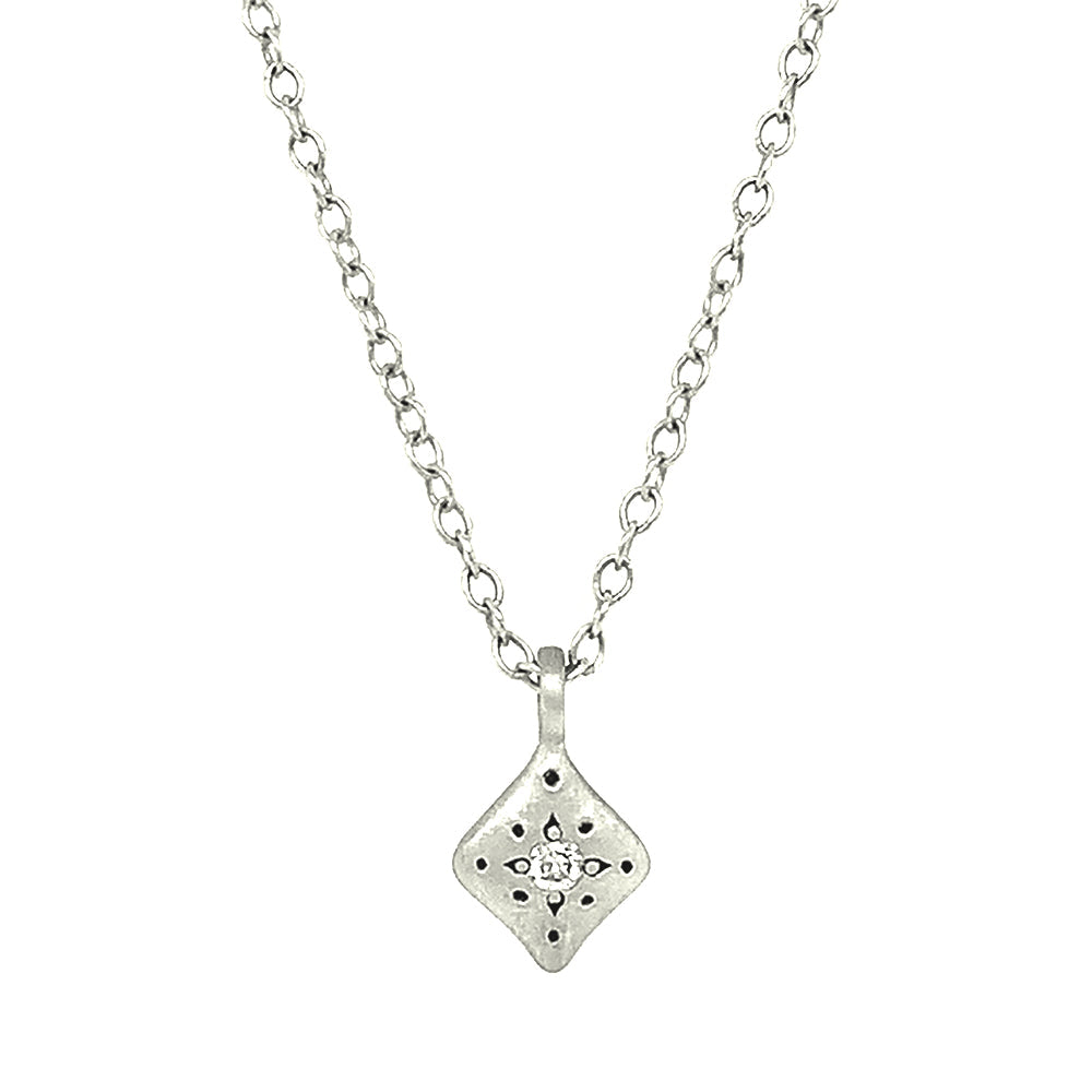 Diamond & Sterling Silver Necklace - "Night Charm"