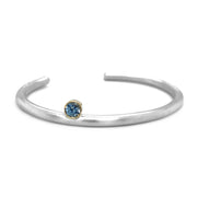 Montana Sapphire Silver & Gold Cuff Bracelet - "Bridger"