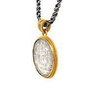 Yellow Gold & Ancient Denarius Coin Pendant - "Caracalla"