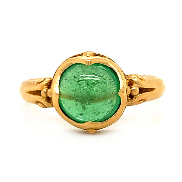 18k yellow gold ring featuring 5.5mm green tsavorite garnet | Hudson Valley  Goldsmith | New Paltz, NY