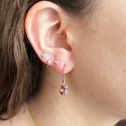 Pink Tourmaline Drop Earrings - "Satin Rosé"