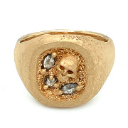 Yellow Gold & Dimond Signet Ring - "Herculaneum"