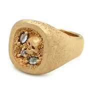 Yellow Gold & Dimond Signet Ring - "Herculaneum"