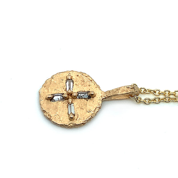 Gold & Diamond Baguette Pendant - "Byzantium"