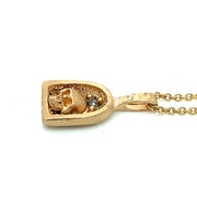 Petite Gold & Diamond Pendant - "Skull Shrine"