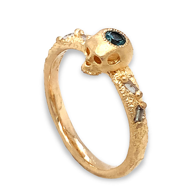 Montana Sapphire and Diamond Yellow Gold Ring - "Lost Treasure"