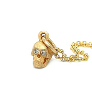 Yellow Gold and Diamond Skull Pendant - "Crypta"