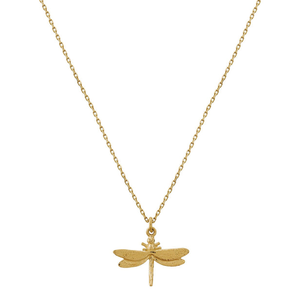 18K Yellow Gold Necklace - "Teeny Tiny Dragonfly"