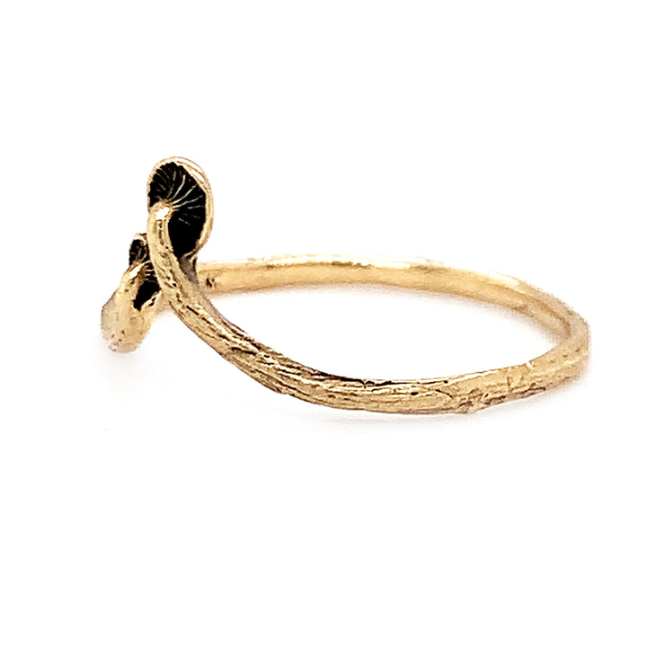 Yellow Gold Mushroom Ring - "Tiniest of Twins"