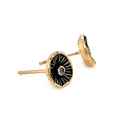 14K Yellow Gold Stud Earrings - "Mushroom Caps"