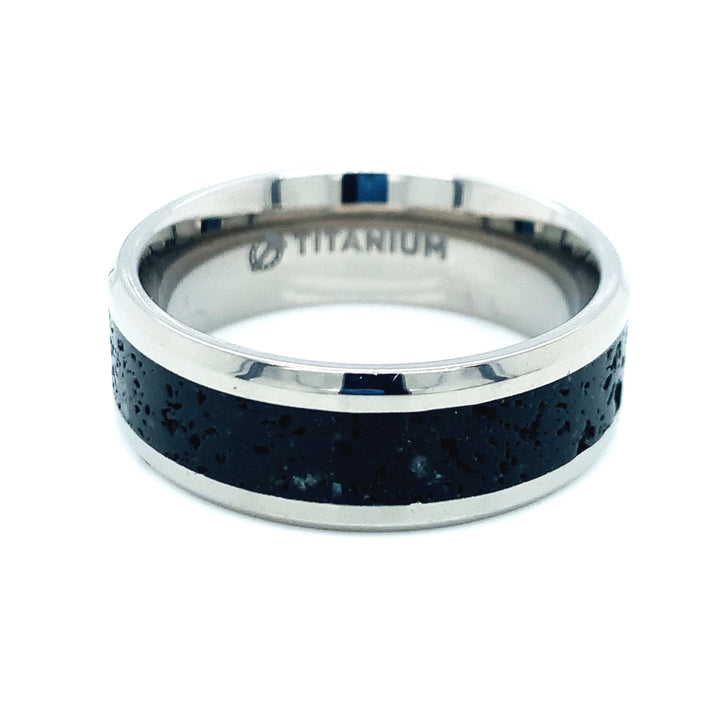 Titanium Band with Lava Inlay