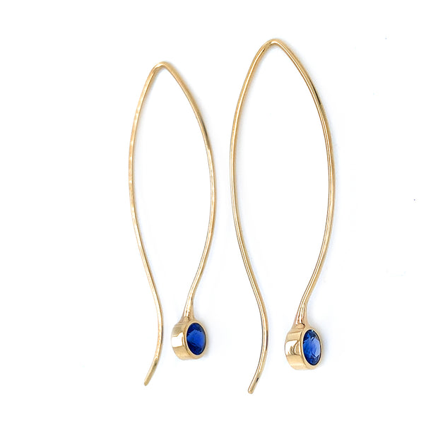 Ceylon Sapphire & Yellow Gold Earrings - "Ceylon Comets"