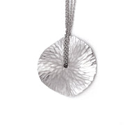 Textured Sterling Silver Pendant Necklace - "Oasis Medallion"