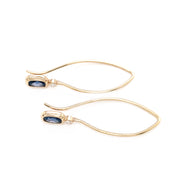 One-of-a-Kind Montana Sapphire & Diamond Yellow Gold Earrings - "Piercing Blue Comet"