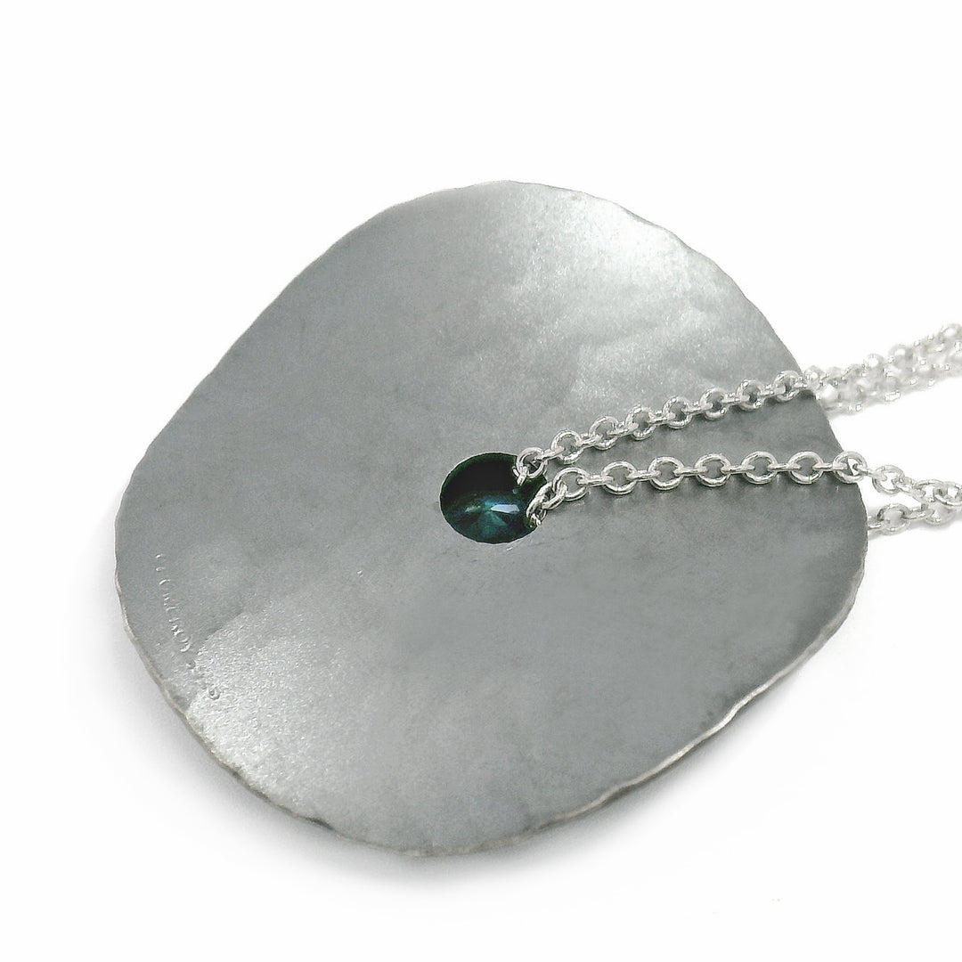 Montana Sapphire, Sterling Silver & Yellow Gold Necklace - "Oasis"