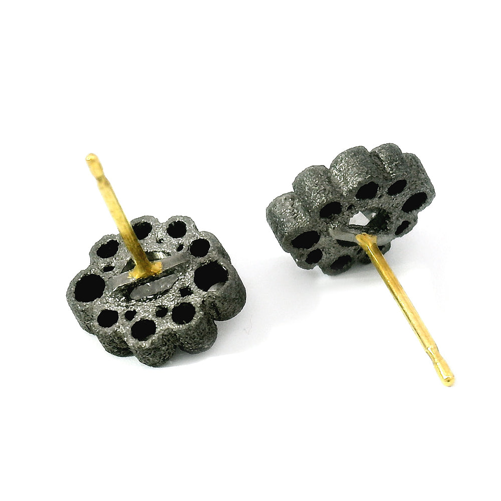 Inverted Diamond Halo Earrings -"Celestials"