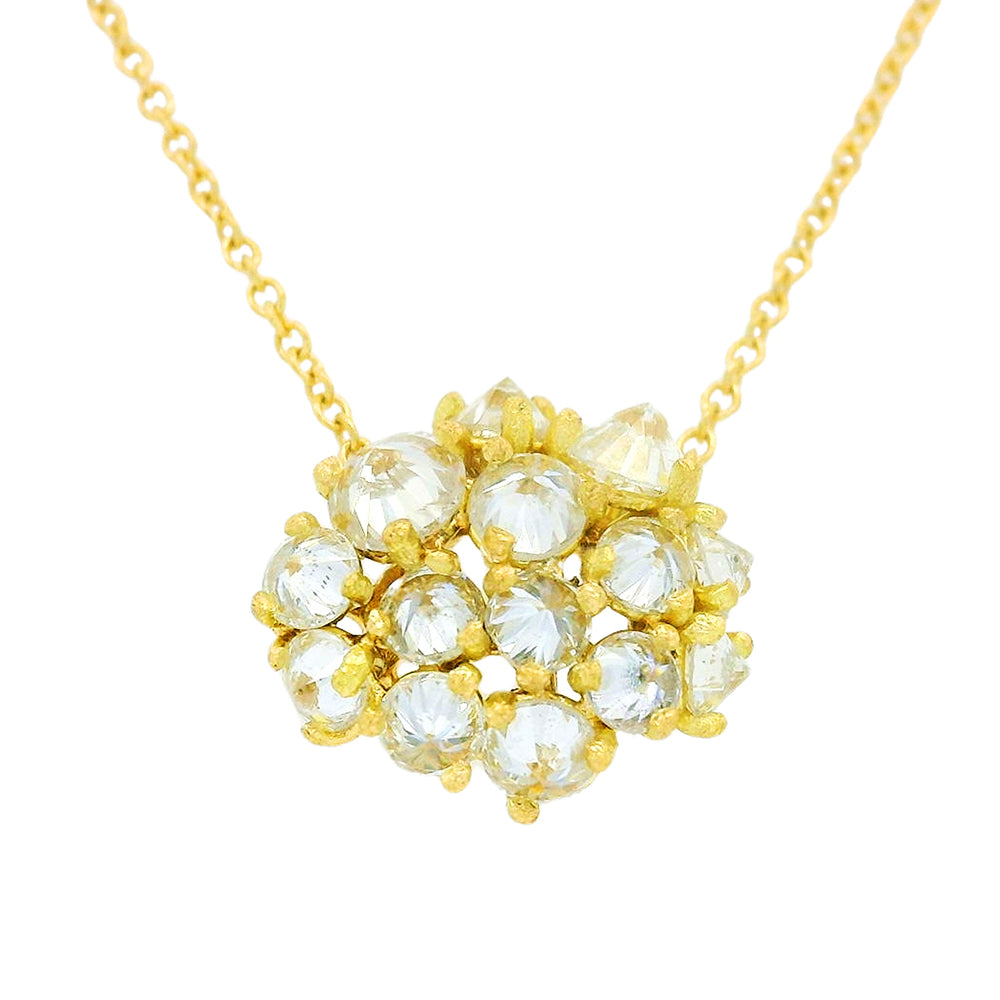 Inverted Diamond & Yellow Gold Necklace - "Untamed"