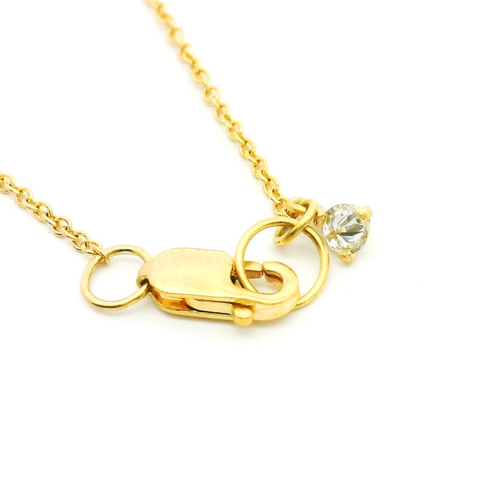 Inverted Diamond & Yellow Gold Necklace - "Untamed"