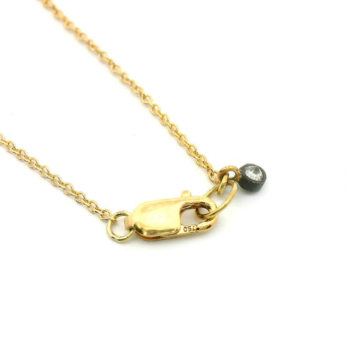 Inverted Diamond & Yellow Gold Necklace - "Untamed"