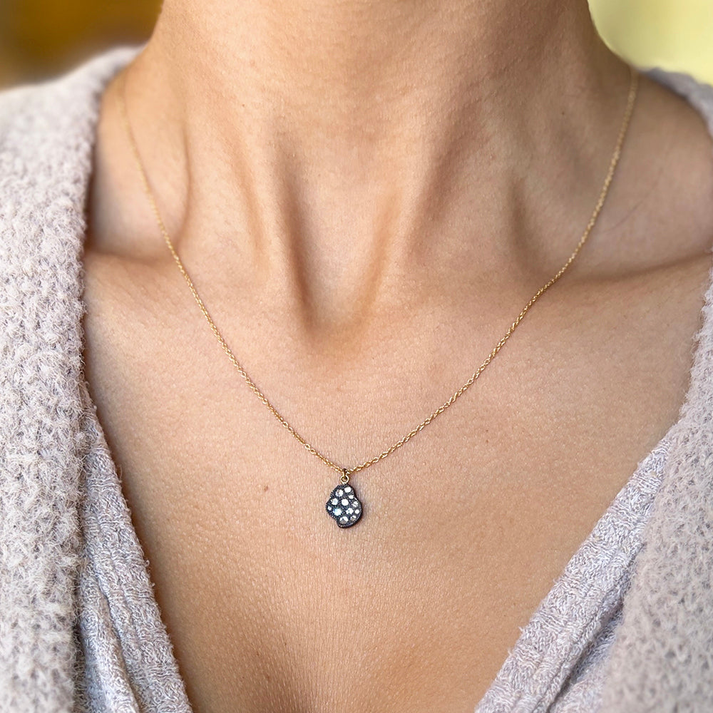 Petite Inverted Diamond Pendant Necklace - "Encased"