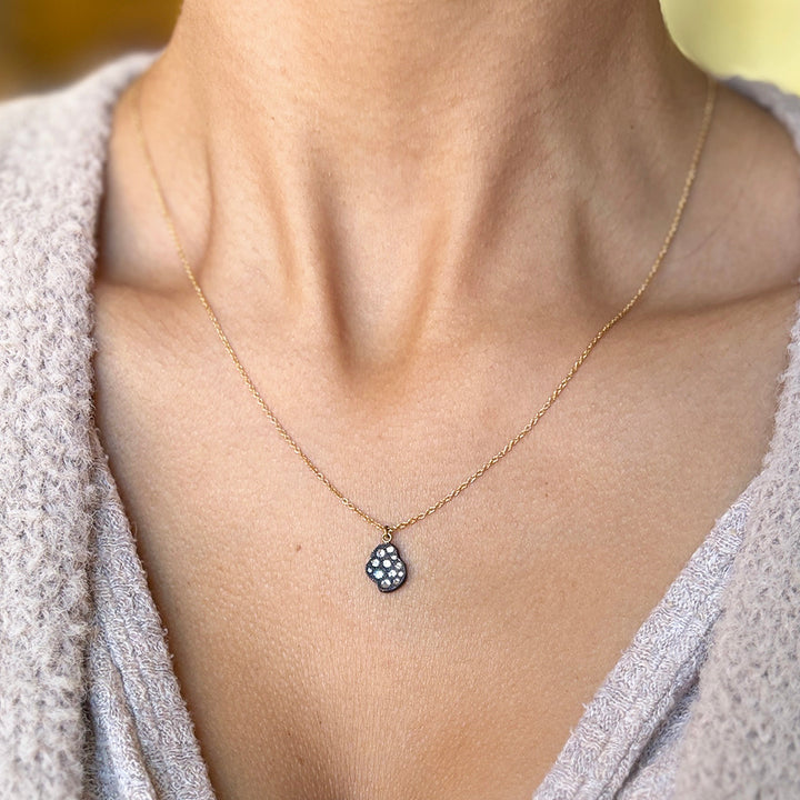 Petite Inverted Diamond Pendant Necklace - "Encased"