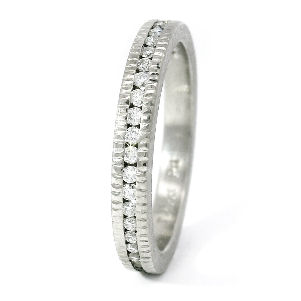 Todd Reed Palladium Raw Diamond Cube & Round Brilliant Eternity Band