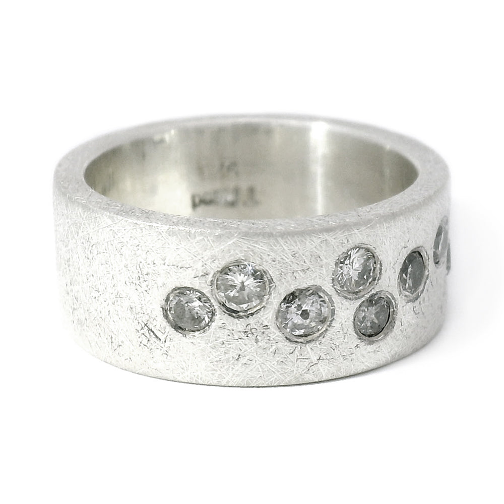Todd Reed Sterling Silver & Diamond Band - "Scatter"