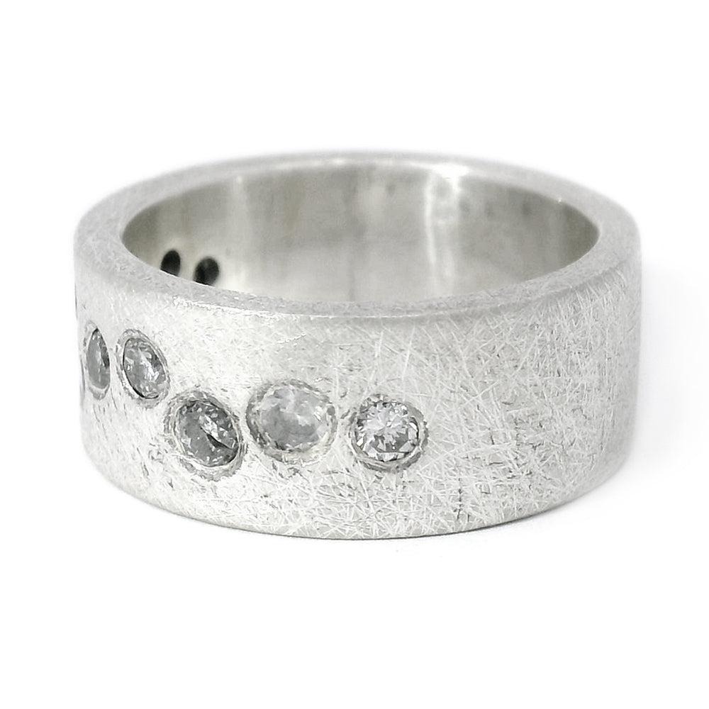 Todd Reed Sterling Silver & Diamond Band - "Scatter"