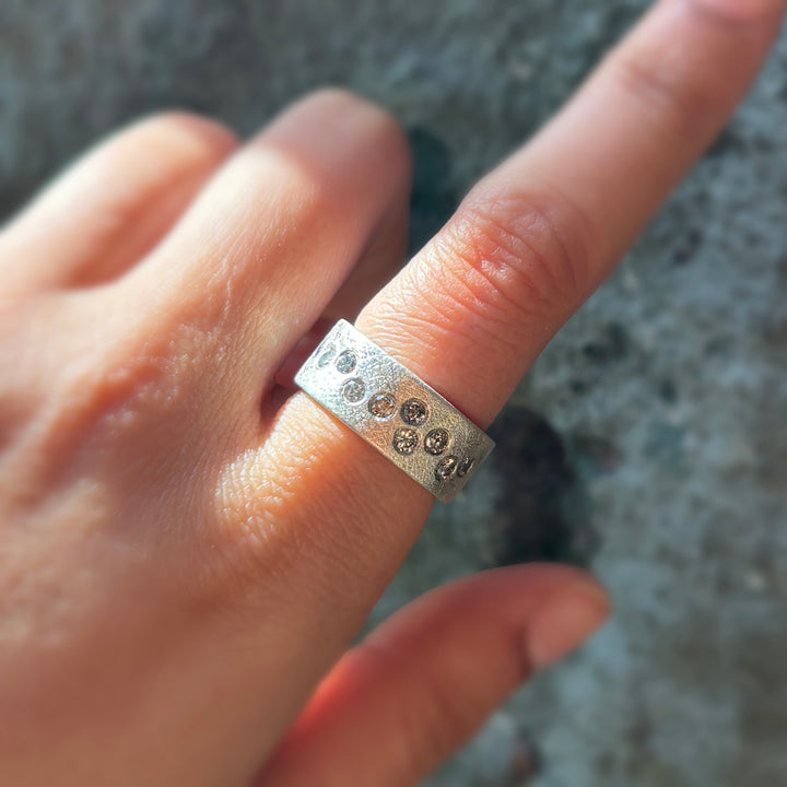 Todd Reed Sterling Silver & Diamond Band - "Scatter"