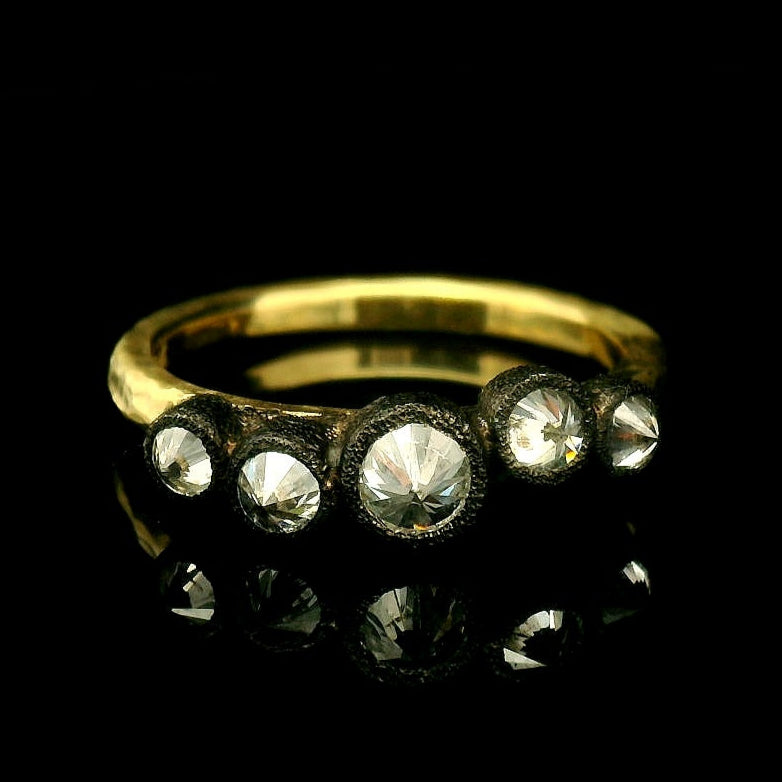 Inverted Five Stone Diamond Ring - "Cassiopeia"
