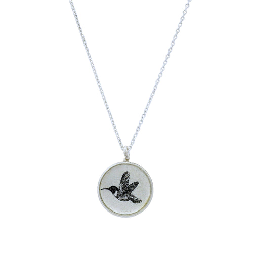 Sterling Silver Hummingbird Necklace - "Little Joy"