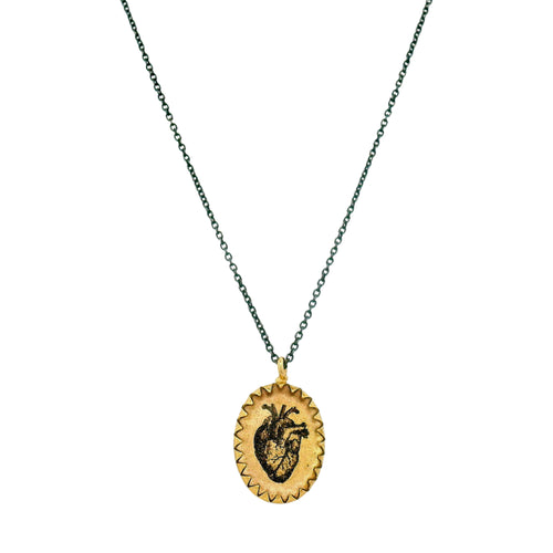 Anatomical Heart Pendant Necklace - "Brave Heart"